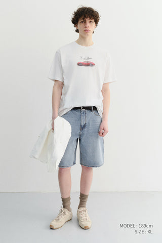 UNISEX SUMMER HOLIDAY CAR T-SHIRT OFF WHITE