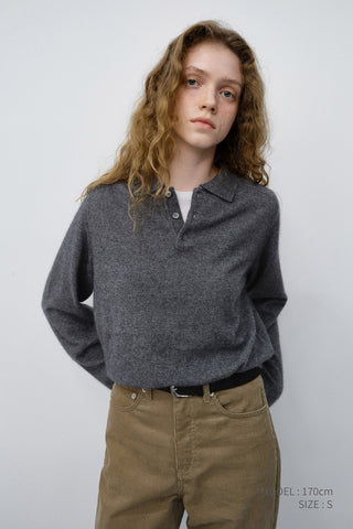 UNISEX COLLARED SWEATER MELANGE GREY