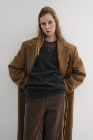 UNISEX TAILORED DOUBLE-BREASTED COAT CAMEL