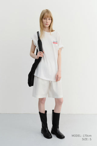 UNISEX PAJAMA BERMUDA SHORTS WHITE
