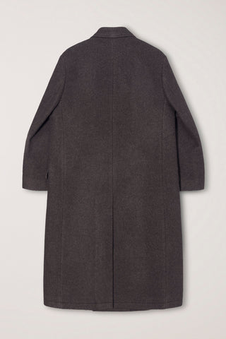 UNISEX LOOSE DOUBLE-BREASTED COAT BROWN MELANGE