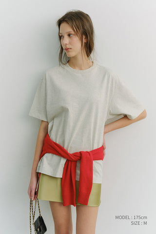 UNISEX LOOSE T-SHIRT OATMEAL MELANGE