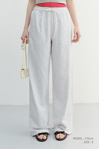 SUMMER WIDE JOGGER PANTS LIGHT MELANGE GREY