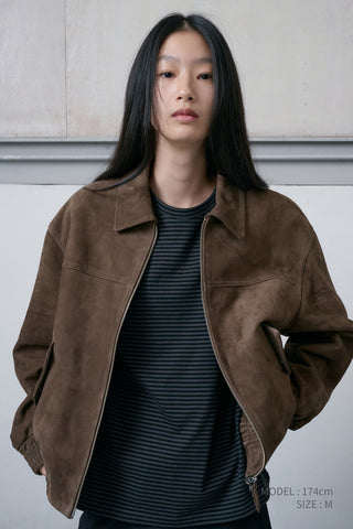 UNISEX REFINED SUEDE BLOUSON TAUPE SUEDE