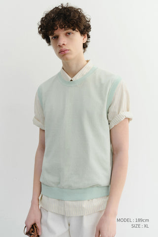 UNISEX SHEER LAYERING KNIT VEST MINT