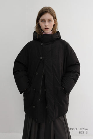 UNISEX GOOSE DOWN PARKA JACKET BLACK
