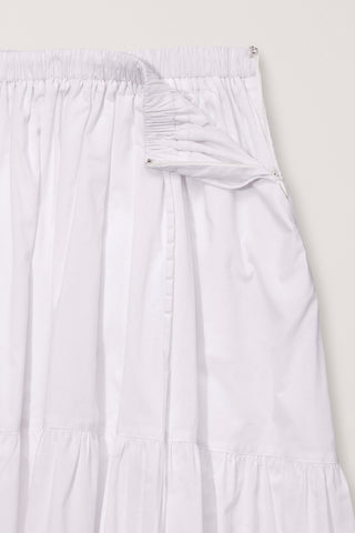 TIERED MAXI SKIRT WHITE