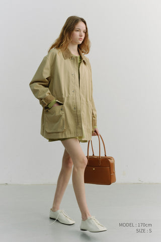 UNISEX COTTON CHORE JACKET BEIGE