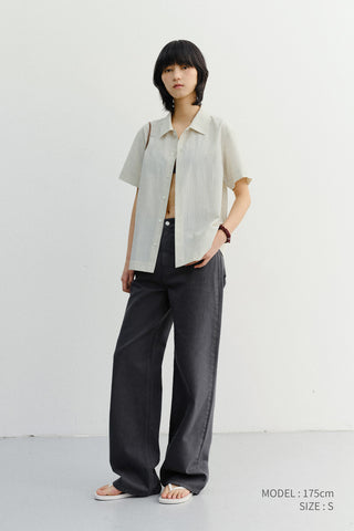 UNISEX HOLIDAY STRIPED SHIRT CREAM STRIPE