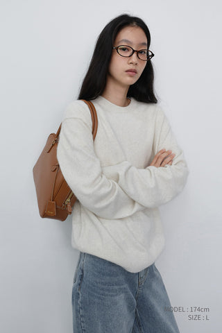 UNISEX ESSENTIAL CREWNECK SWEATER MELANGE IVORY