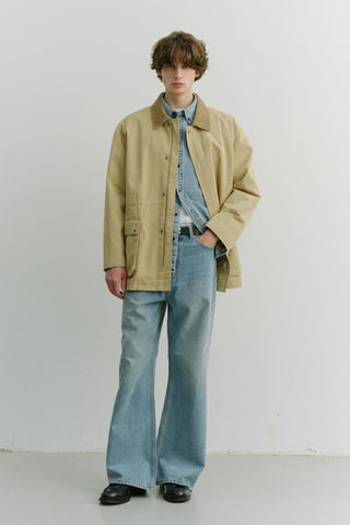 UNISEX COTTON CHORE JACKET BEIGE