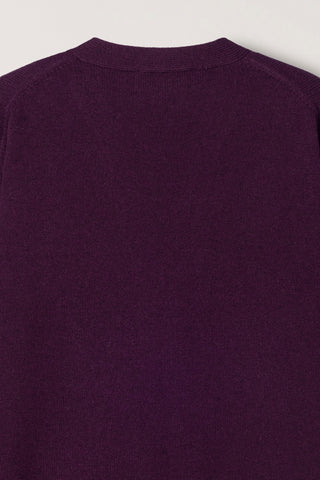 UNISEX V-NECK CARDIGAN PLUM
