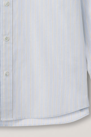 UNISEX OVERSIZED STRIPED SHIRT MISTY BLUE STRIPE