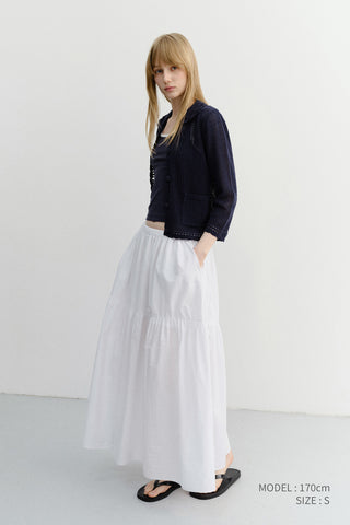 TIERED MAXI SKIRT WHITE