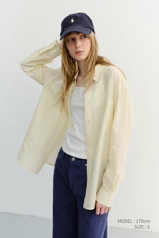 UNISEX SUMMER BREEZE STRIPED OVERSHIRT BUTTER