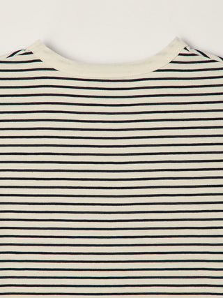 ESSENTIAL STRIPE LOGO T-SHIRT CREAM NAVY STRIPE