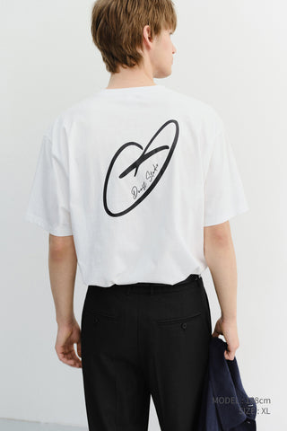 UNISEX HEART D LOGO T-SHIRT OFF WHITE