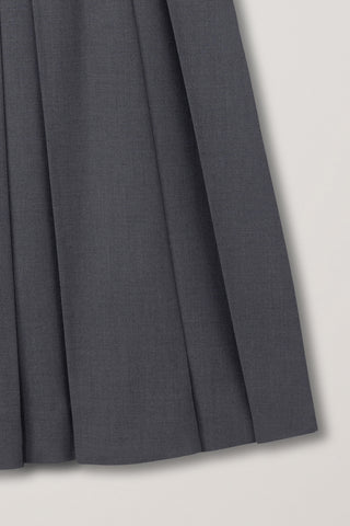 VOLUME PLEATS MIDI SKIRT MID GREY