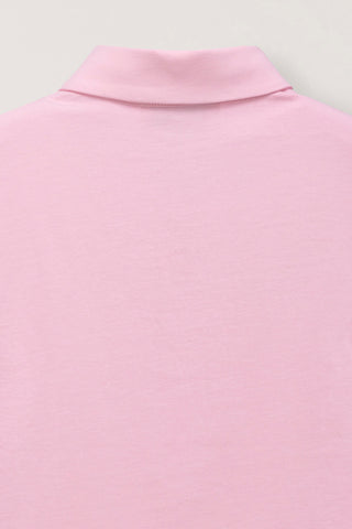 CROPPED SLIM COLLARED T-SHIRT PINK