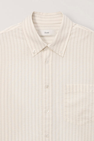 UNISEX CLASSIC STRIPED BD OVERSHIRT BEIGE