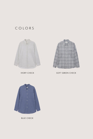 UNISEX SEERSUCKER BD SHIRT SOFT GREEN CHECK