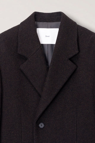 UNISEX BOXY TAILORED COAT DEEP BROWN