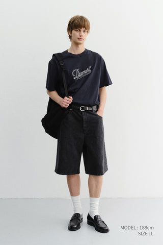 CLASSIC BAGGY DENIM SHORTS BLACK