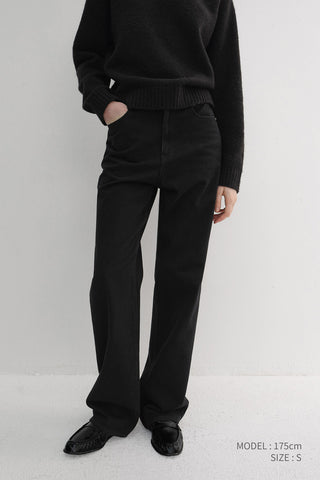 BRUSHED STRAIGHT JEANS BLACK