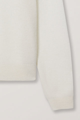 UNISEX BUTTONED CREWNECK SWEATER IVORY