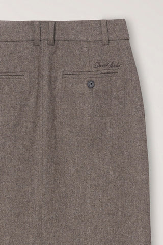 H-LINE LONG SKIRT MELANGE BROWN