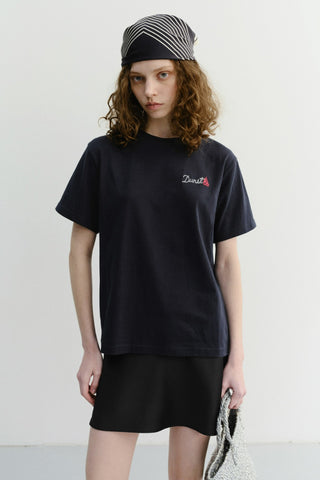 UNISEX MARINE LOGO T-SHIRT FRENCH NAVY