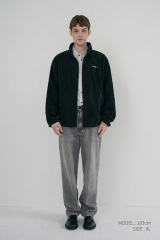UNISEX ZIP-UP FLEECE SWEATSHIRT BLACK
