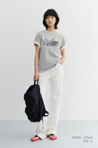 UNISEX VINYL T-SHIRT MELANGE GREY