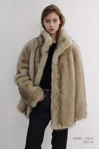 HALF FUR JACKET BEIGE