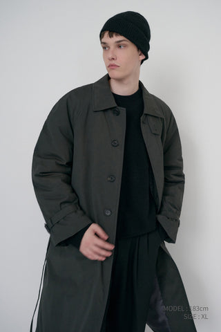 UNISEX PADDED BALMACAAN COAT CHARCOAL GREY