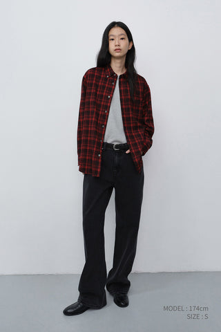 WIDE JEANS WASHED BLACK
