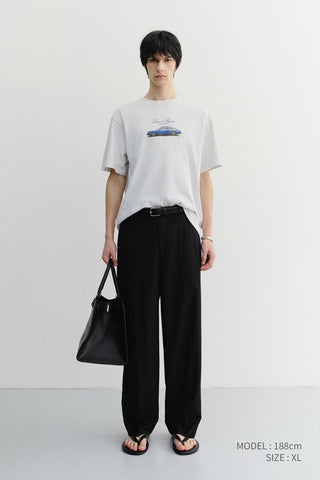 UNISEX SUMMER HOLIDAY CAR T-SHIRT LIGHT MELANGE GREY