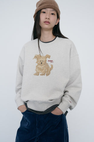 UNISEX PUPPY SWEATSHIRT OATMEAL MELANGE