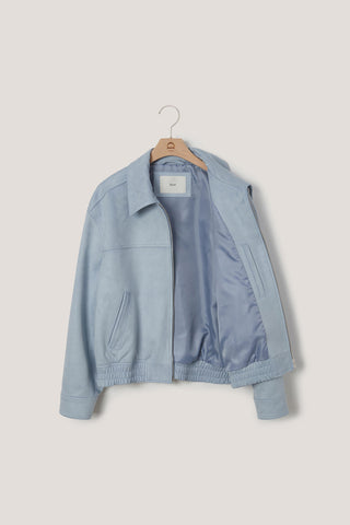 UNISEX ALTER-SUEDE COLLARED BLOUSON SOFT BLUE