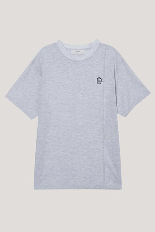 UNISEX LOGO CREASE T-SHIRT LIGHT MELANGE GREY