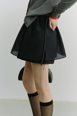 LAYERED VOLUME SKIRT NAVY