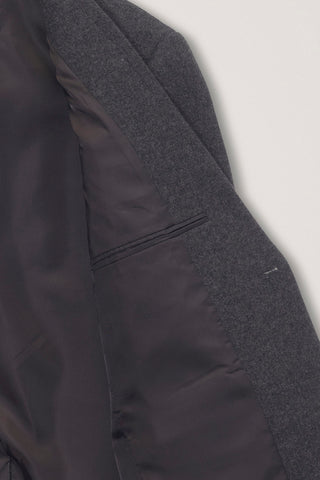 UNISEX CLASSIC 2 BUTTON WOOL BLAZER CHARCOAL BROWN