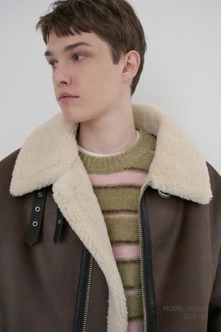UNISEX B-3 SHEARLING JACKET DARK BROWN