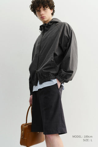 PLEATED BERMUDA SHORTS GREY