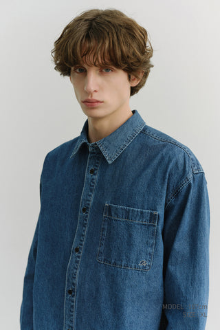 UNISEX OVERSIZED DENIM SHIRT CLASSIC BLUE