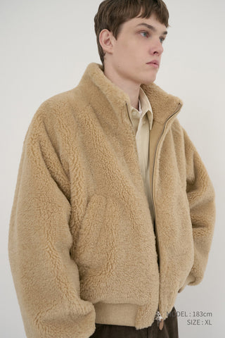UNISEX BOA FLEECE BLOUSON CAMEL BEIGE