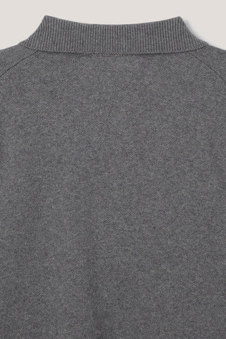 UNISEX CASHMERE COLLARED SWEATER MELANGE GREY