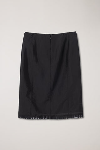 H-LINE LACED MIDI SKIRT BLACK