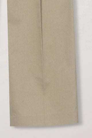 DOUBLE PLEATED WIDE CHINO SLACKS BEIGE