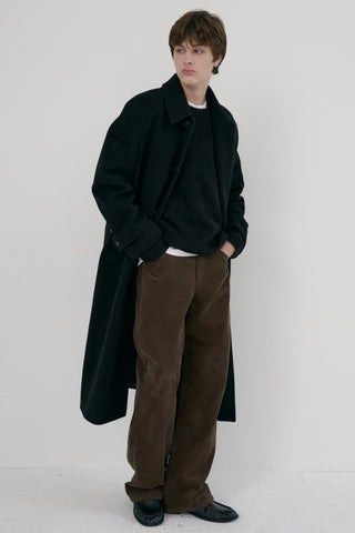 UNISEX BELTED CASHMERE MAC COAT BLACK